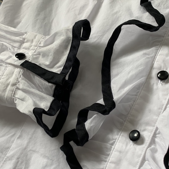 ❤️Oscar de la Renta white cotton blouse with beautiful ruffle detailing size 8❤️ - Picture 9 of 11